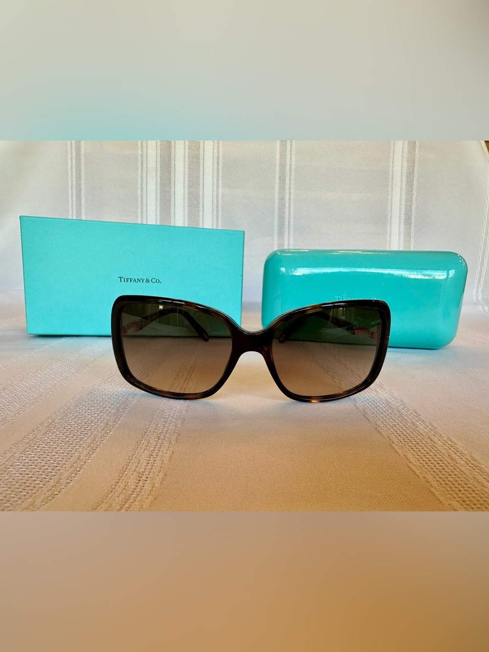 Tiffany & Co. Tortoise Shell Frame Gradient Brown Lenses w Crystals TF-4043-B